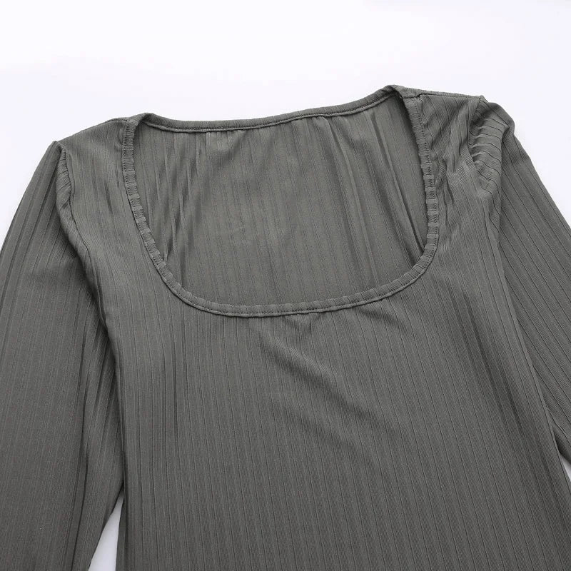 Square Collar Maxi Dress for Women: Elegant and Slim Fit - Image 6