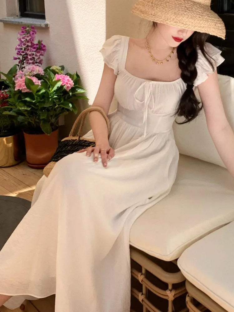 Vintage Square Collar Midi Dresses for Women High Waist, Casual - Image 6