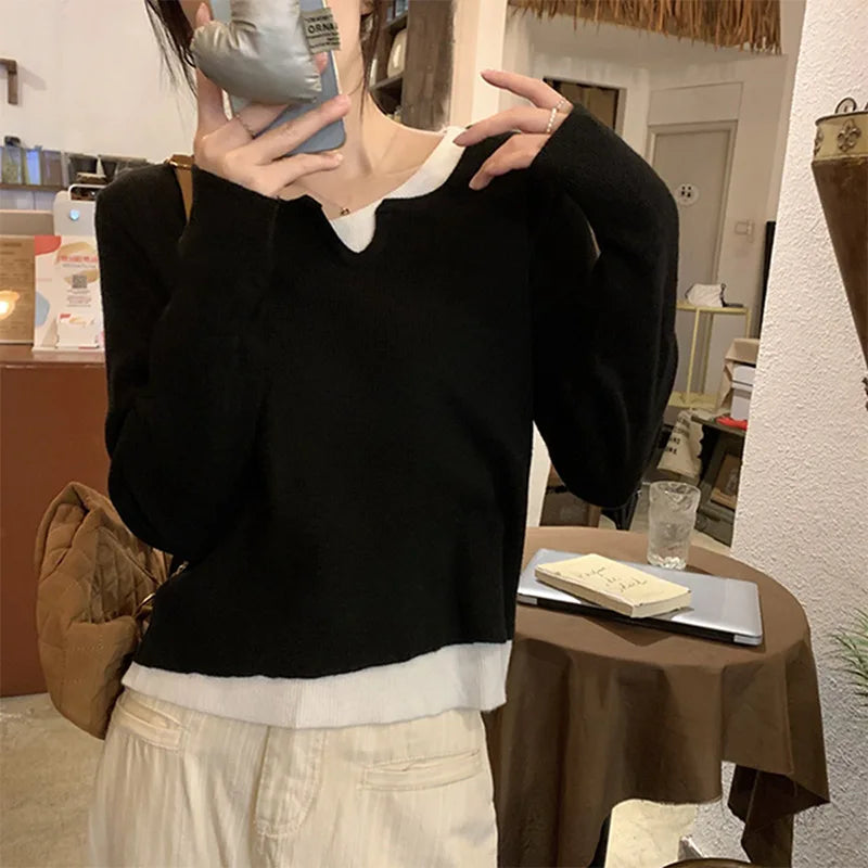 Women's Solid Color Two Panel Cardigan Sweater - Spring Fashion - Image 4