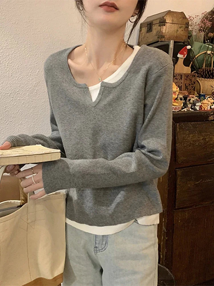Women's Solid Color Two Panel Cardigan Sweater - Spring Fashion - Image 7