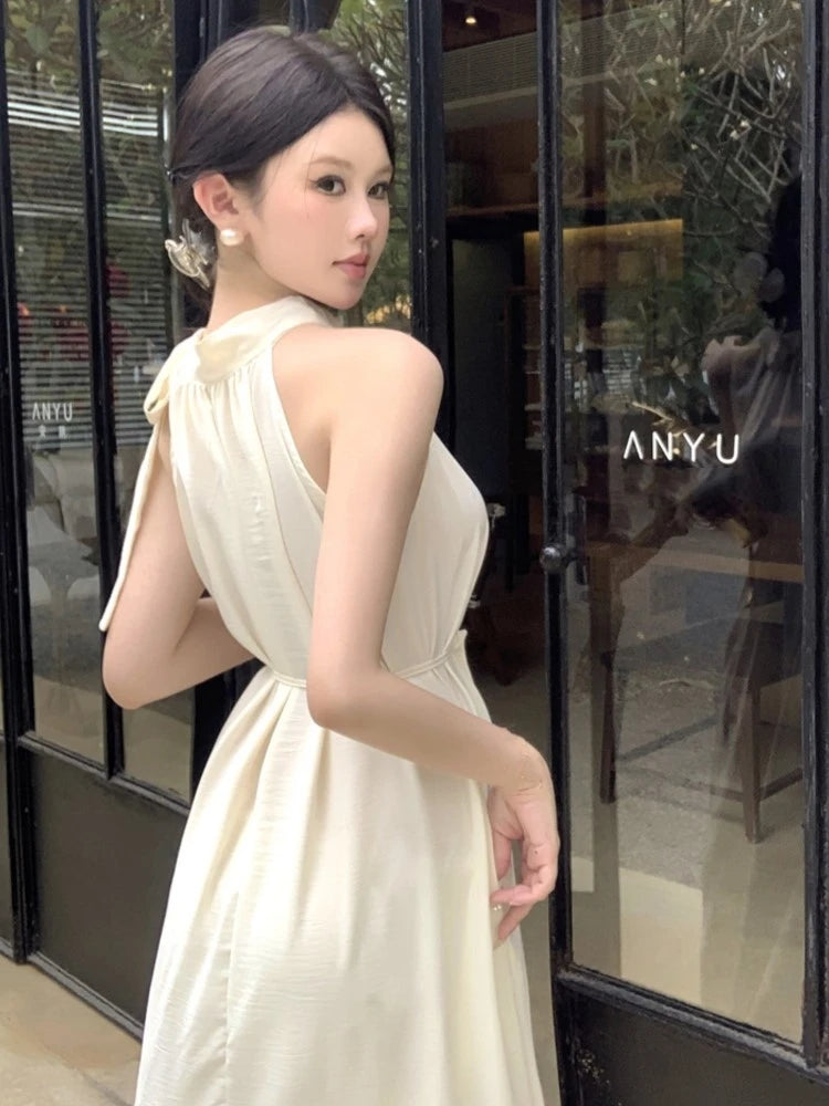 Stylish Halter Sleeveless A-line Evening Dress for Women - Image 3