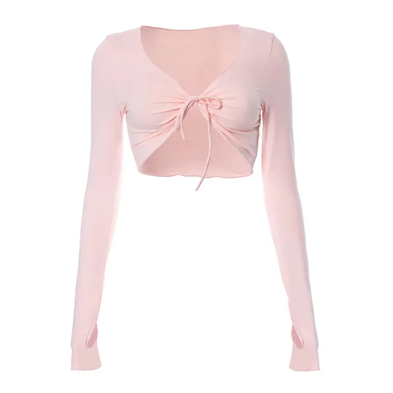 Deep V Neck Crop Tops for Women, Cute Sexy Tees - Image 8