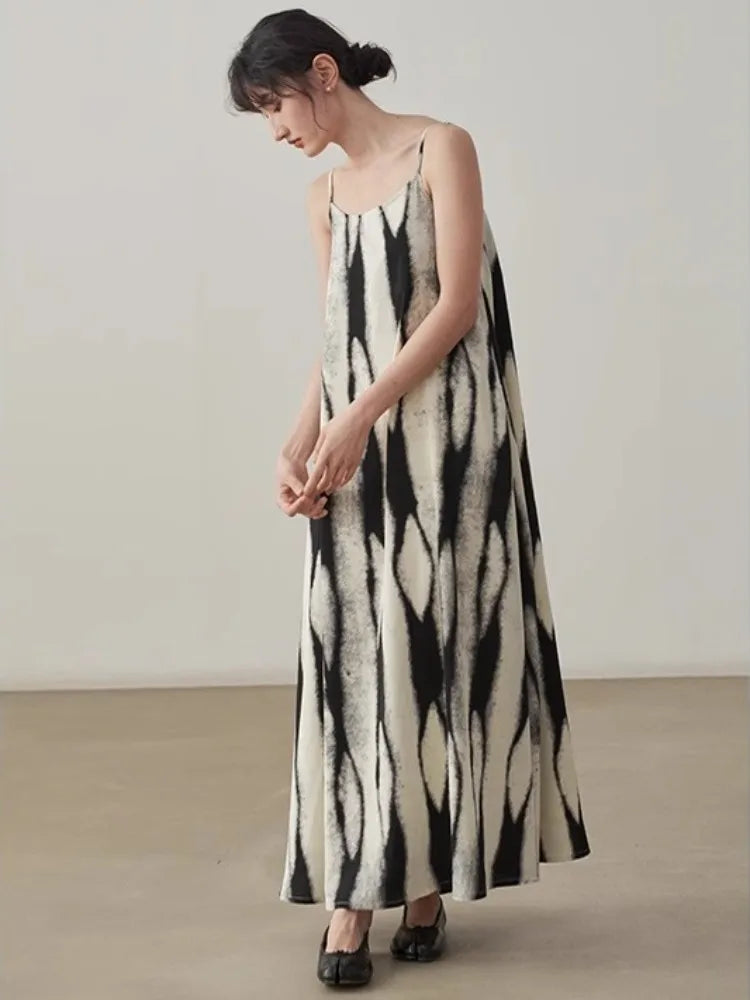 Stylish Printed Camisole Vest Dress, Loose & Slimming Long Skirt - Image 5