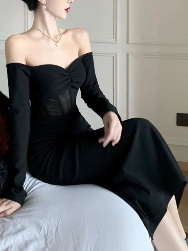 Black Mesh Slit Dress - Sexy, Slim, and Sophisticated Eveningwear - Image 6