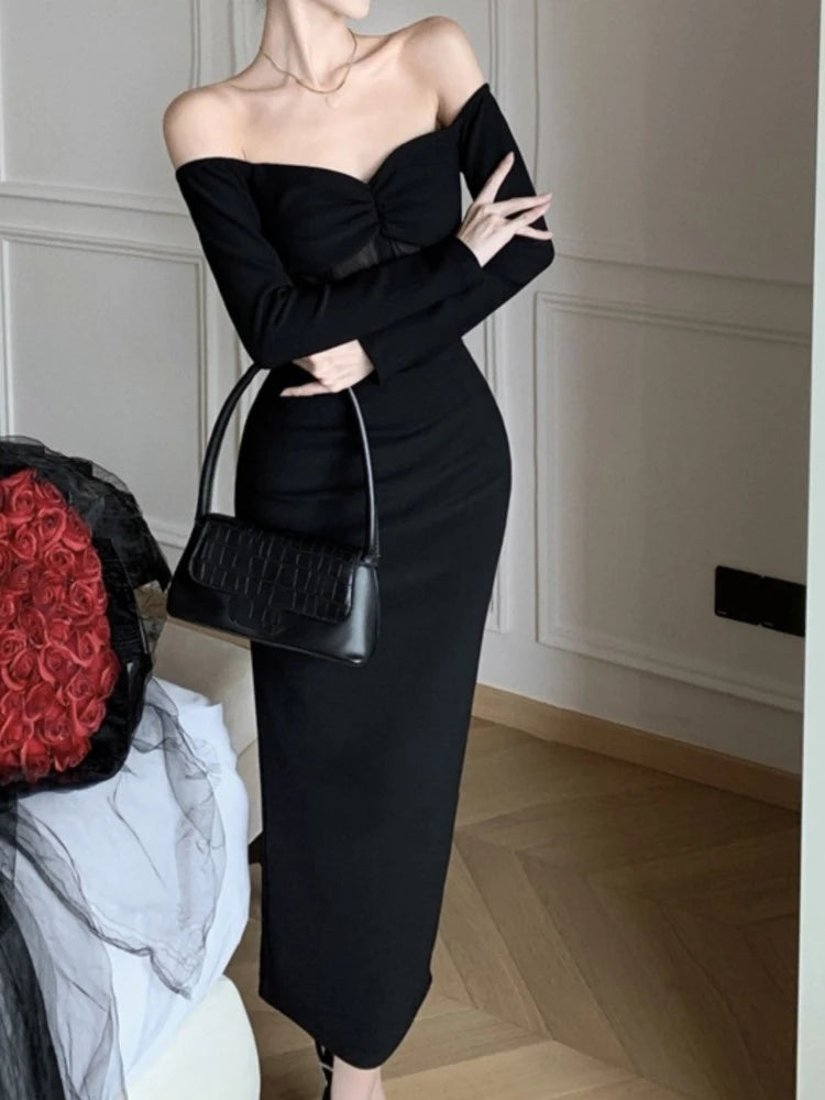 Black Mesh Slit Dress - Sexy, Slim, and Sophisticated Eveningwear - Image 4