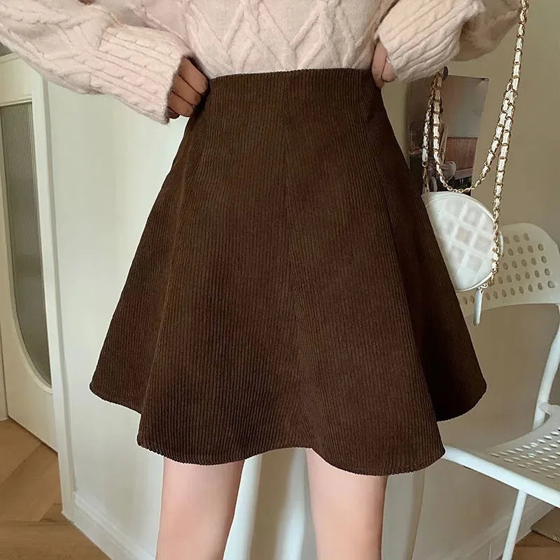 High Waisted A-Line Mini Skirt for Women - Autumn/Winter Fashion - Image 9