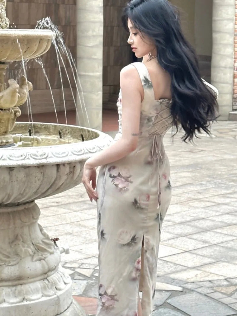 Vintage floral midi dress for elegant formal occasions - Image 6