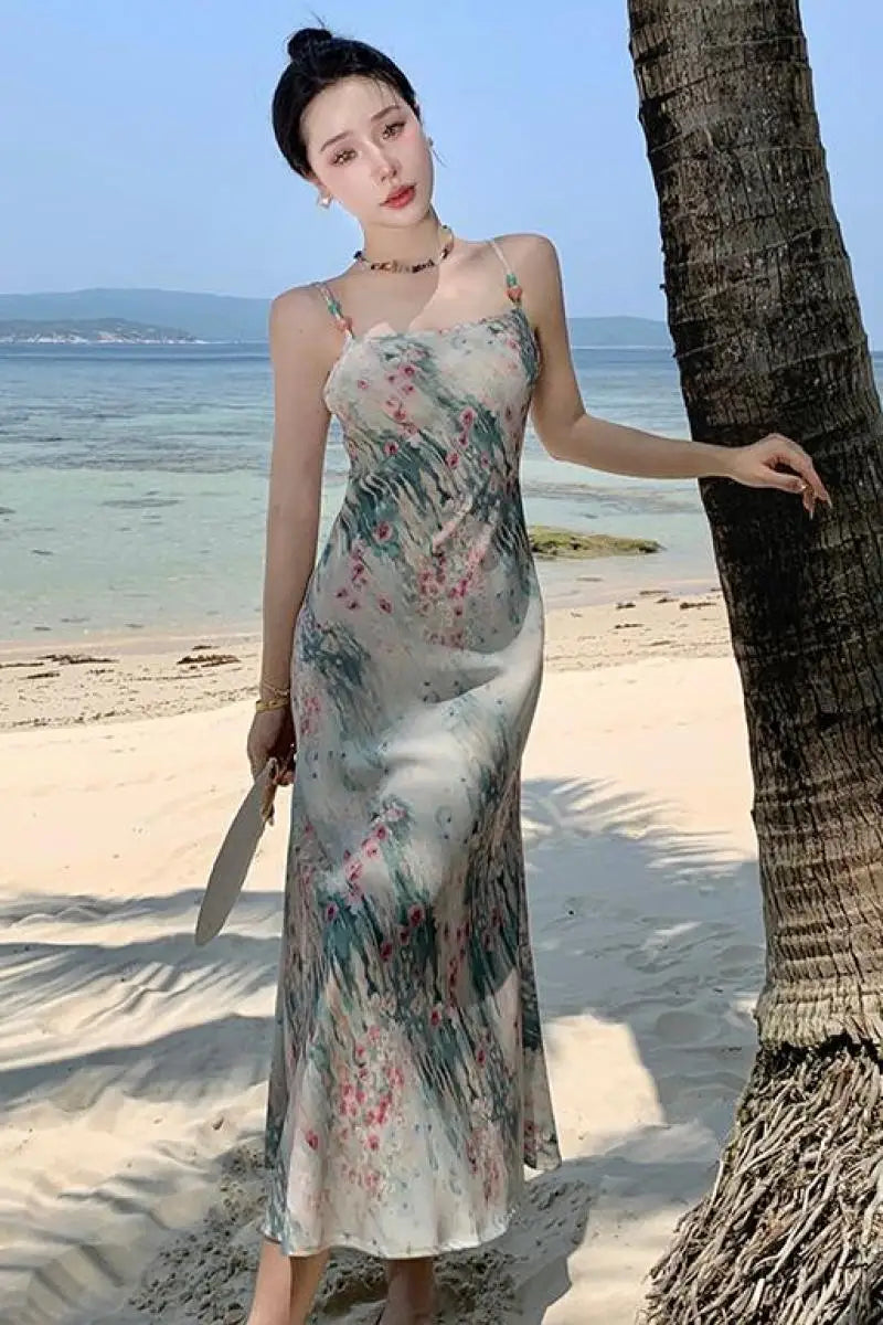 Bodycon Spaghetti Strap Midi Dresses Vintage Style for Summer - Image 6