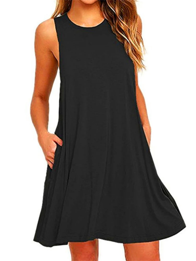 Sleeveless Loose Mini Dress for Women Casual Office Club Party - Image 2