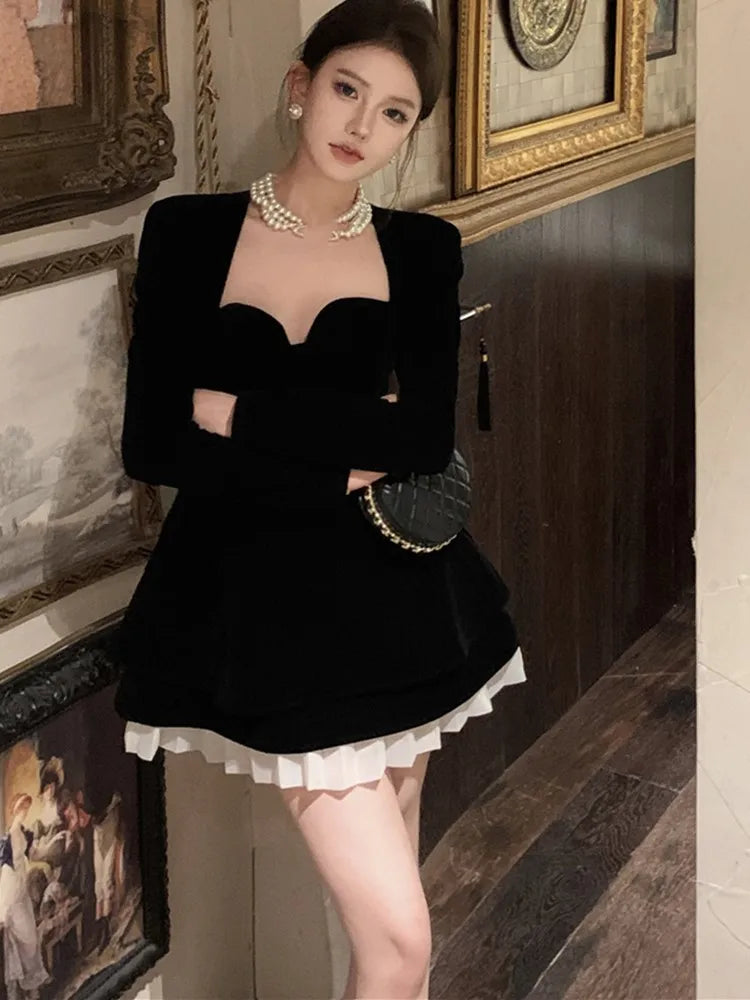 Velvet prom short dress for women, elegant A-line evening dress - Image 6