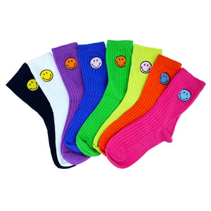 Smiley Face Patch Socks - East West Girl 