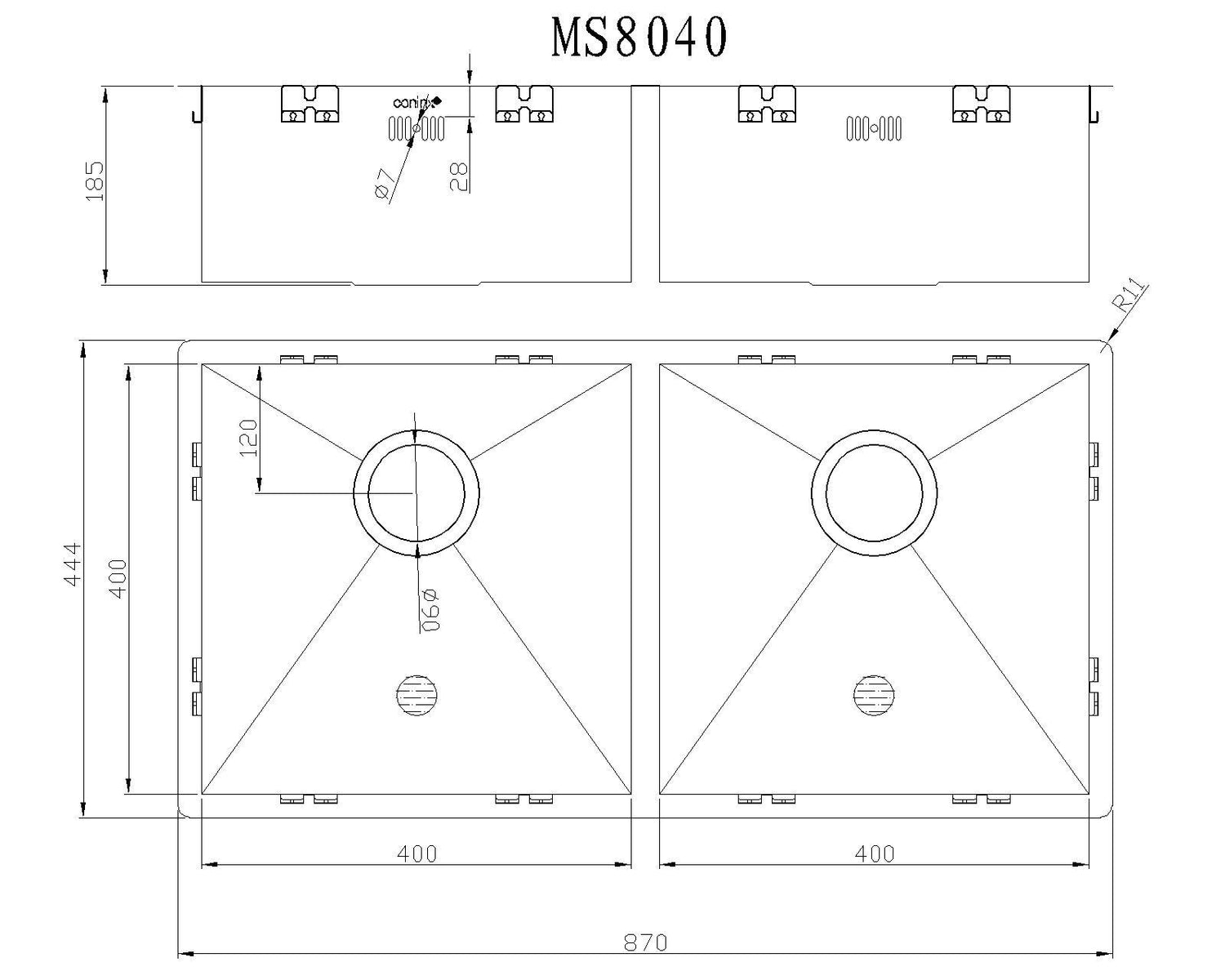 Madison Uittreksel uitdrukking MIZZO Quadro rvs spoelbak 80-40 onderbouw/ inleg kopen?