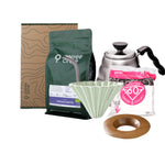 Pour Over Profi Set matte green / wood / Yirgacheffe