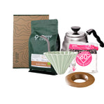 Pour Over Profi Set matte green / wood / Buna Dimaa