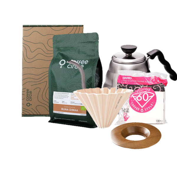 Pour Over Profi Set pink / Holz / Buna Dimaa