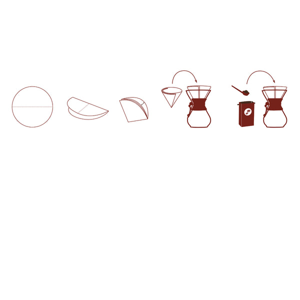 Chemex filter for 6, 8 and 10 cups carafe - unfolded Default Title