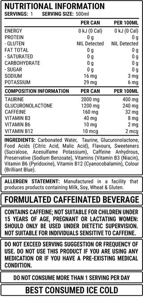 Faction labs RTD nutritional info