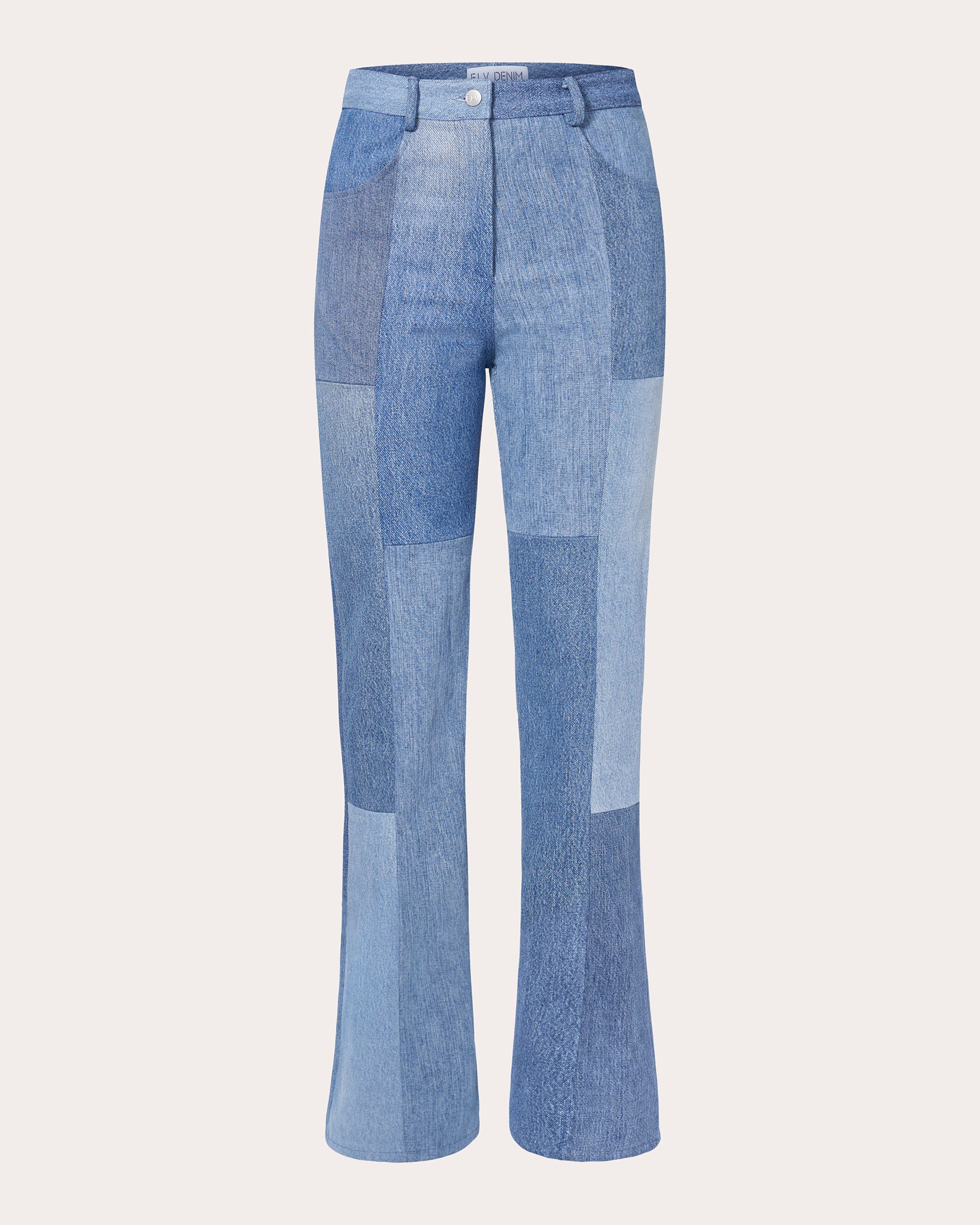 Shop E.l.v Denim E. L.v. Denim Women's Patchwork Flare Jeans In Blue
