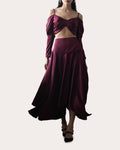 Women Alfie Satin Skirt In Burgundy Polyester