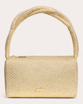 Women Sienna Studded Mini Handbag In Shiny Brass Suede/polyester