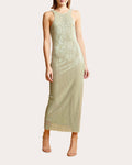 Tall Tall High-Neck Slit Sequined Sleeveless Polyester Dress by Bytimo