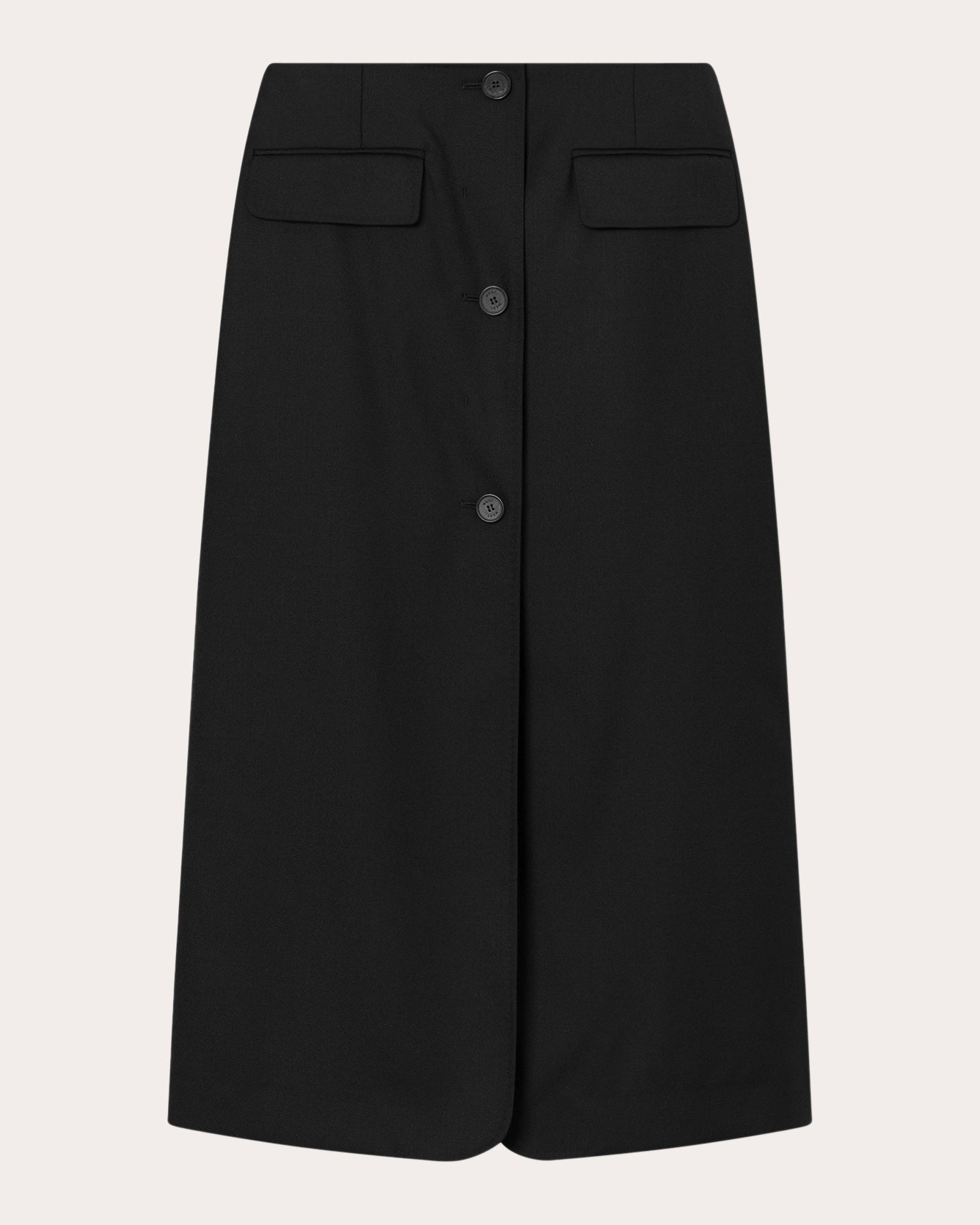 Shop Mark Kenly Domino Tan Women's Noma Wool Twill Midi Skirt In Black