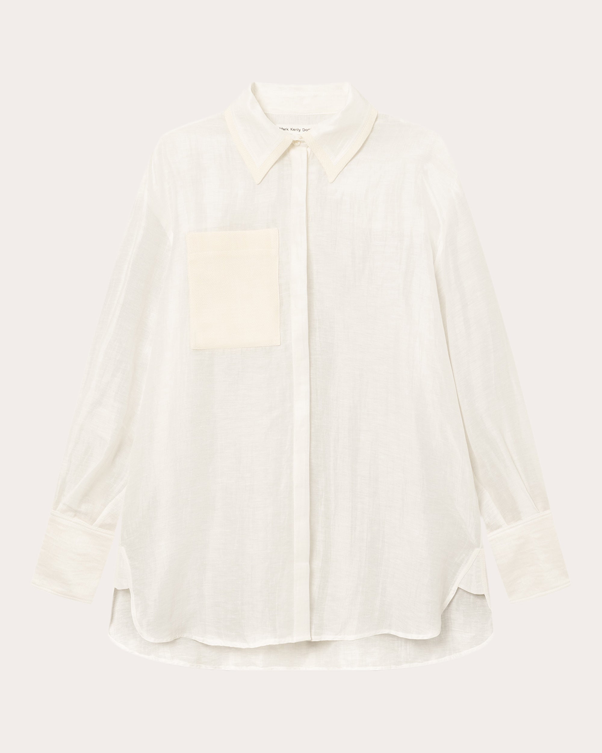 Shop Mark Kenly Domino Tan Women's Sigga Atelier Semi-sheer Shirt In White