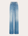 Women Straight leg Jeans In Denim Stone Cotton/denim