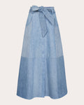 E. L.v. Denim Women Frankie Denim A line Skirt In Light Cotton/denim/elastane