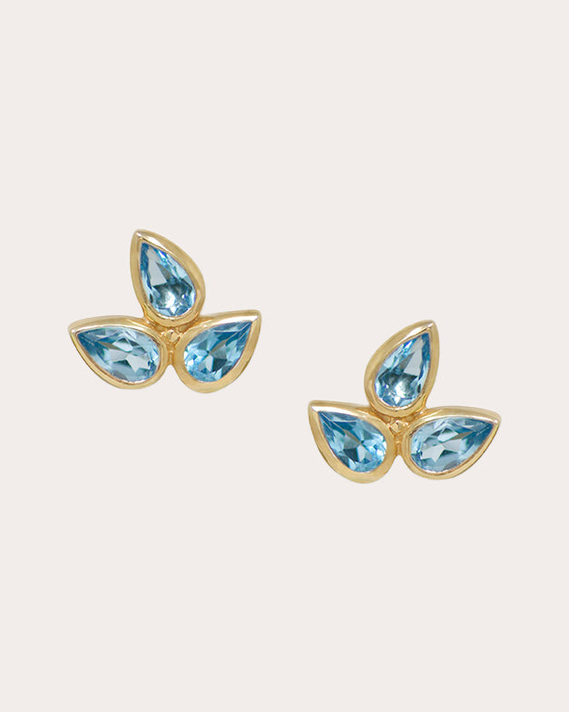 Shop Anzie Women's Bouquet Fleur De Lis Stud Earrings In Blue