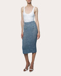 Women Scarlett Hand Crochet High Waist Skirt Denim Cotton/denim