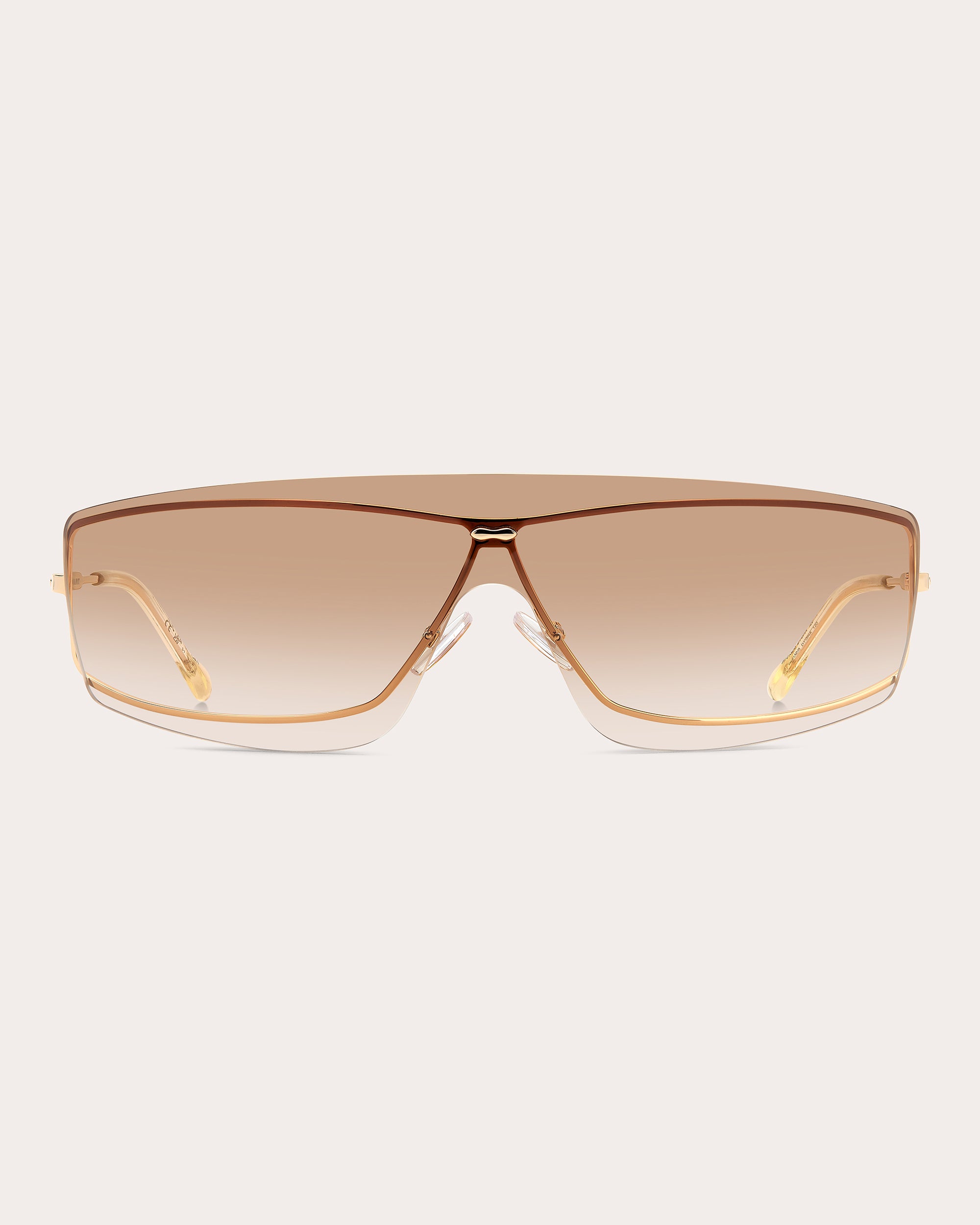 Isabel Marant Women's Goldtone & Brown Gradient Rimless Mask Sunglasses In White