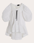 Gathered Tiered Babydoll Dress With a Bow(s) and a Ribbon by Simone Rocha
