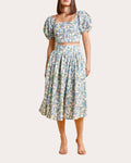 Women Linen Midi Skirt Blossom Cotton/linen