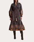 Tall Tall Paisley Print Gathered Tiered Dress by Bytimo