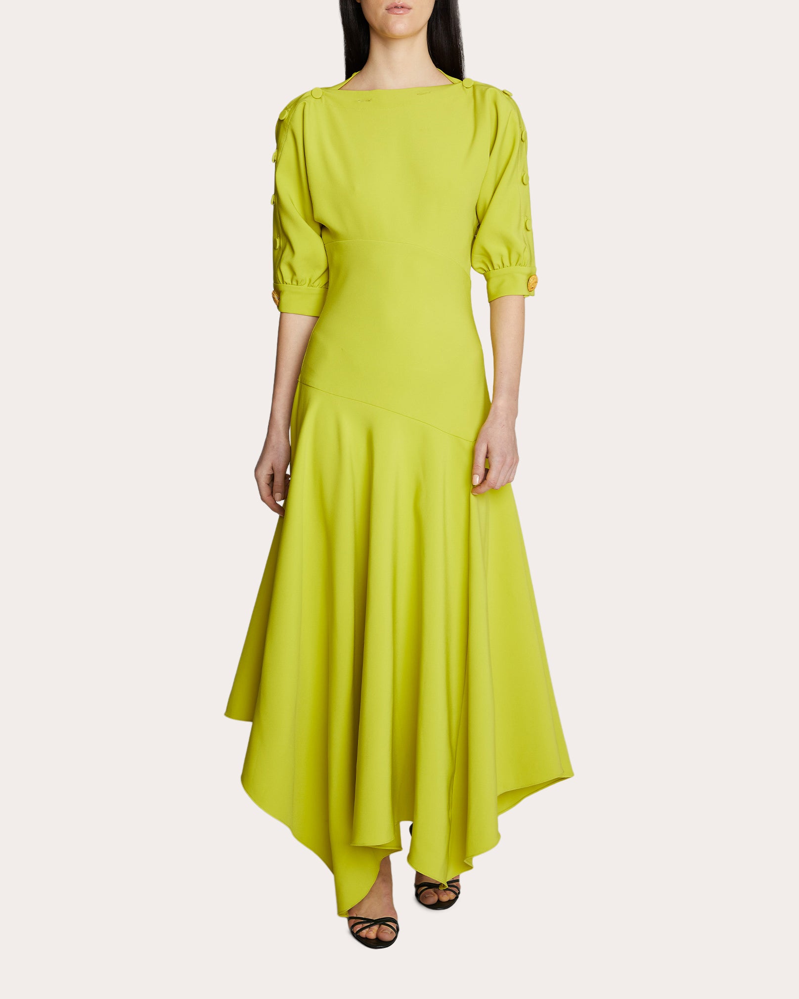 Shop Amir Taghi Women's Emma Handkerchief Dress In Yellow