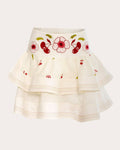 Women Al Fresco Mini Skirt In Cherry Picante Linen