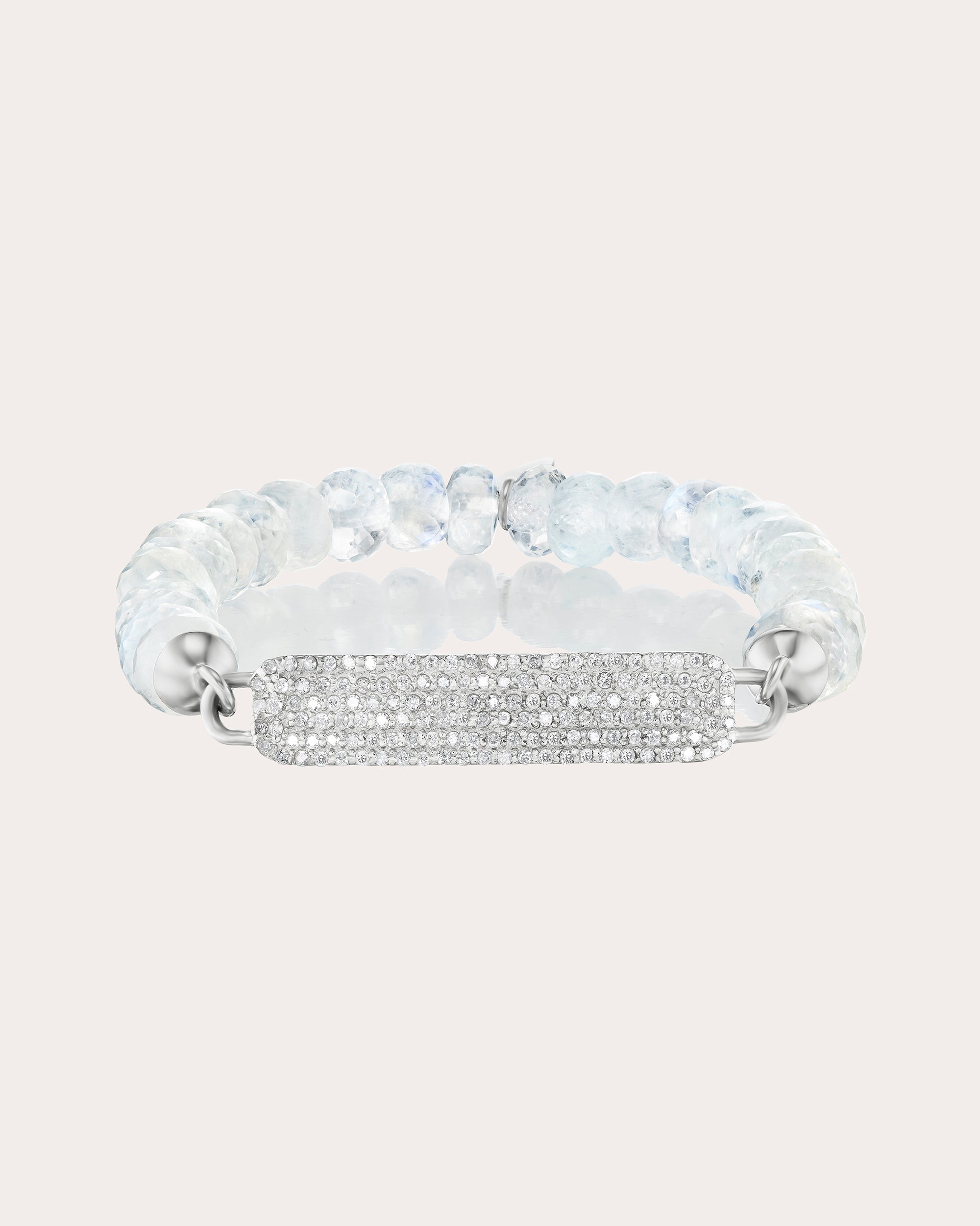 Shop Sheryl Lowe Women's Rainbow Moonstone & Diamond Pavé Id Bracelet In Silver