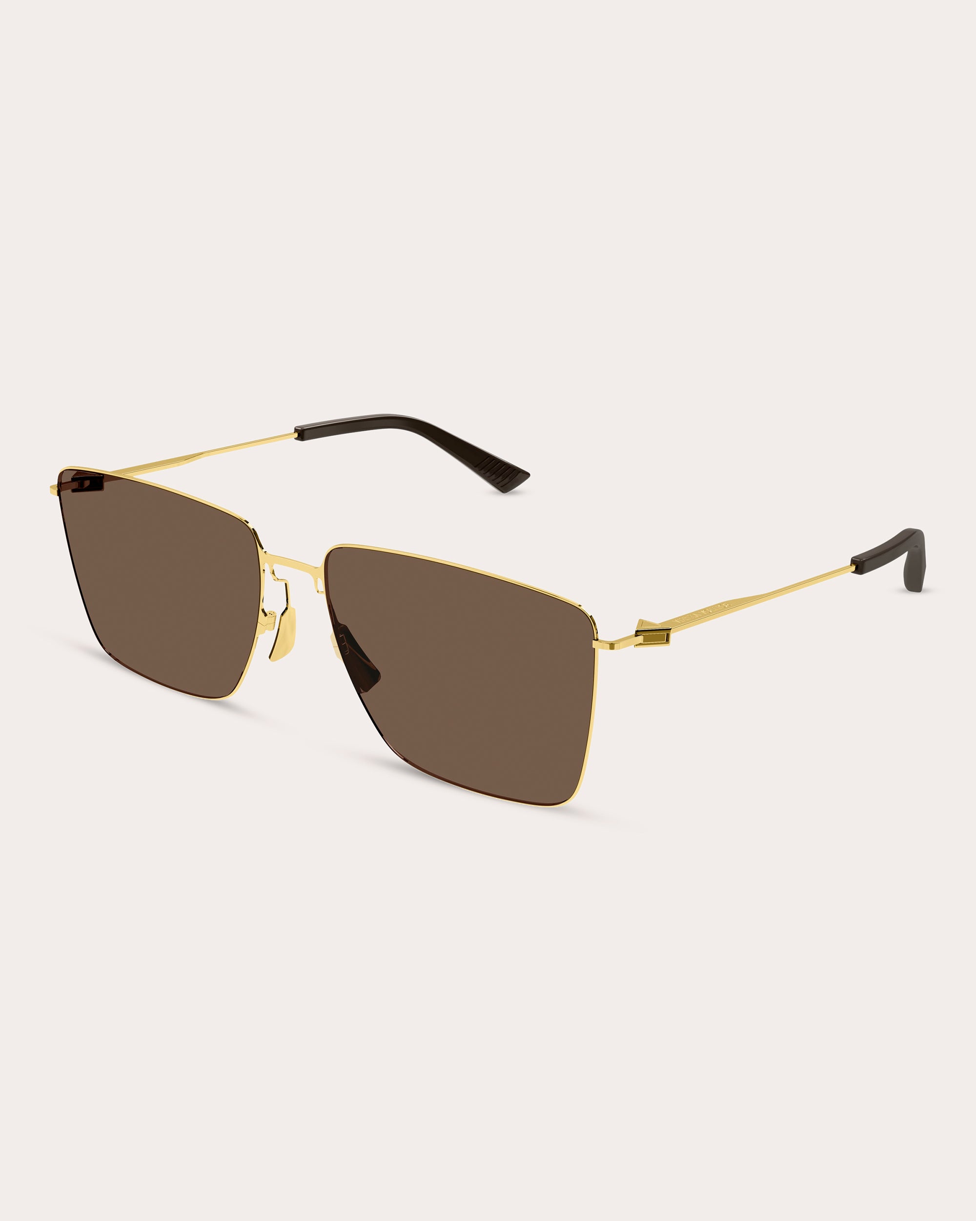 Shop Bottega Veneta Women's Thin Triangle Square Sunglasses In Gold