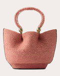Women Camelia Raffia Basket Tote Bag In Pomelo Leather