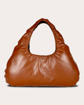 Women Large Nappa Lambskin Cloud Bag In Cognac Leather/nylon