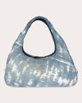 Women Large Denim Cloud Bag In Distressed Denim Denim/nylon
