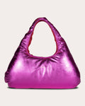 Women Large Metallic Leather Cloud Bag In Hot Leather/nylon