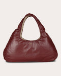 Women Large Nappa Lambskin Cloud Bag In Merlot Leather/nylon