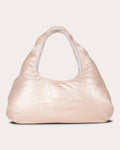 Women Large Pearlized Lambskin Cloud Bag In Pearlized Leather/nylon