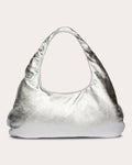 Women Large Metallic Lambskin Cloud Bag In Metallic Leather/nylon