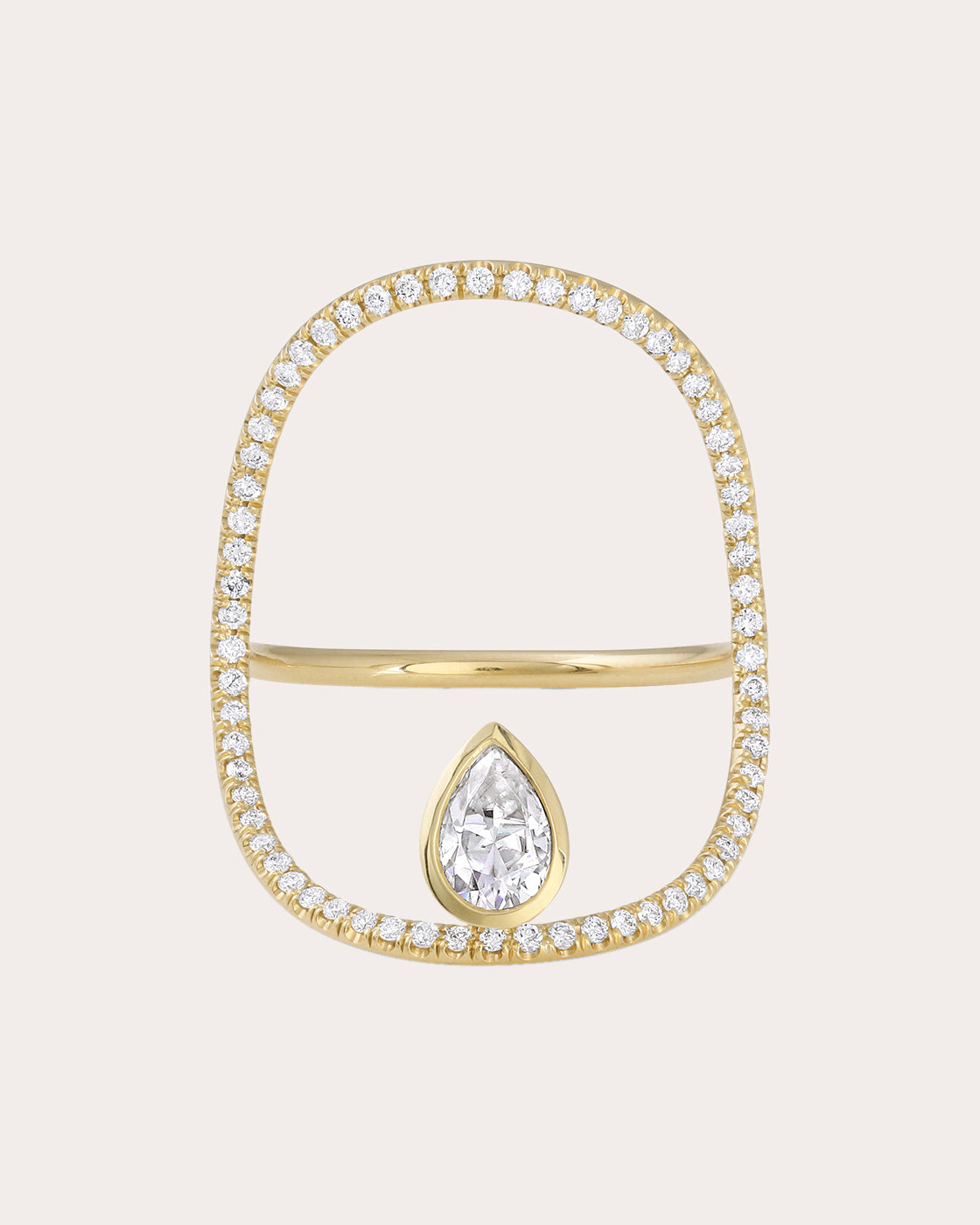 Shop White/space Women's Pavé Pear Continuity Ring In Gold