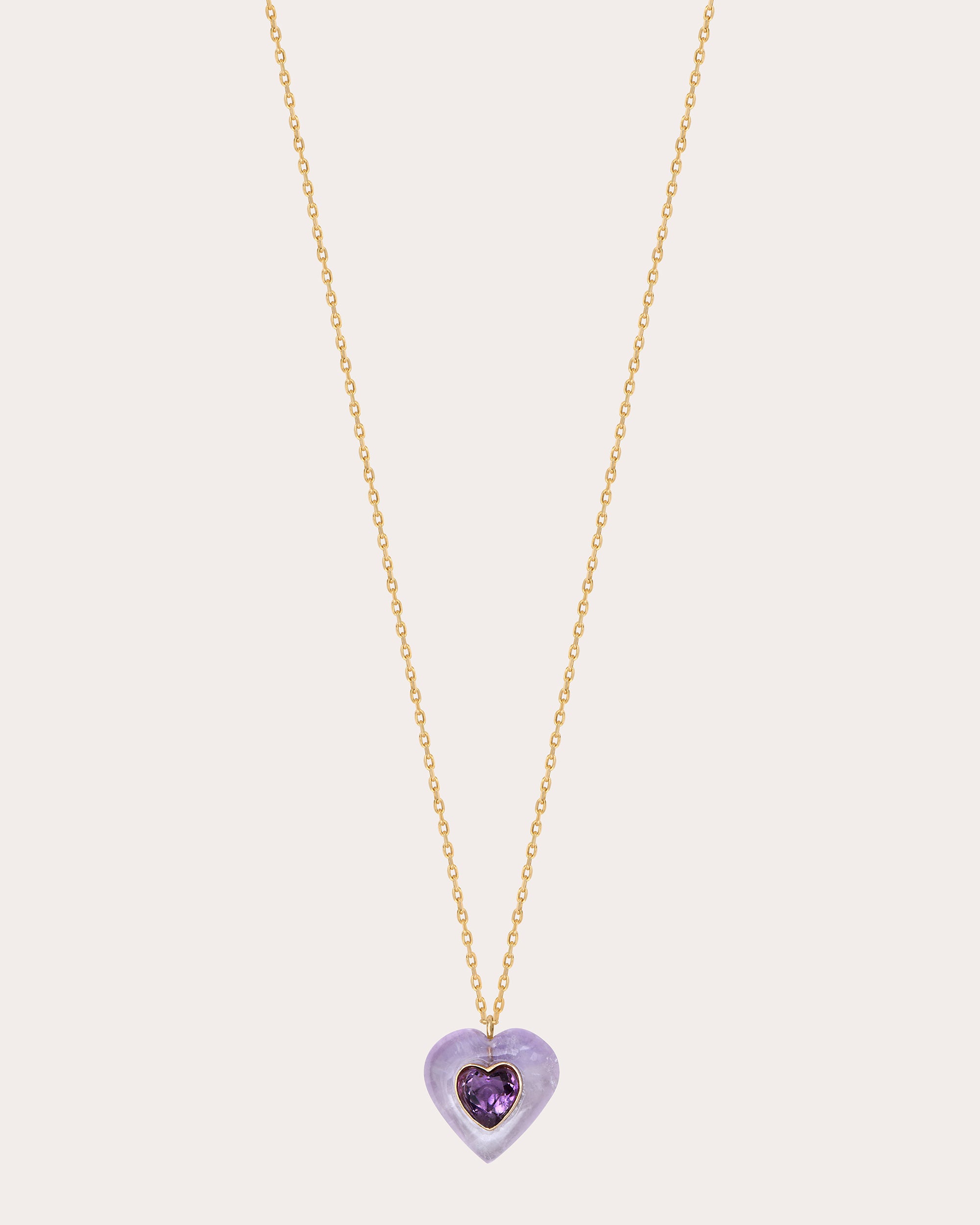 Shop Jolly Bijou Women's Purple Sapphire & Amethyst Heart Pendant Necklace