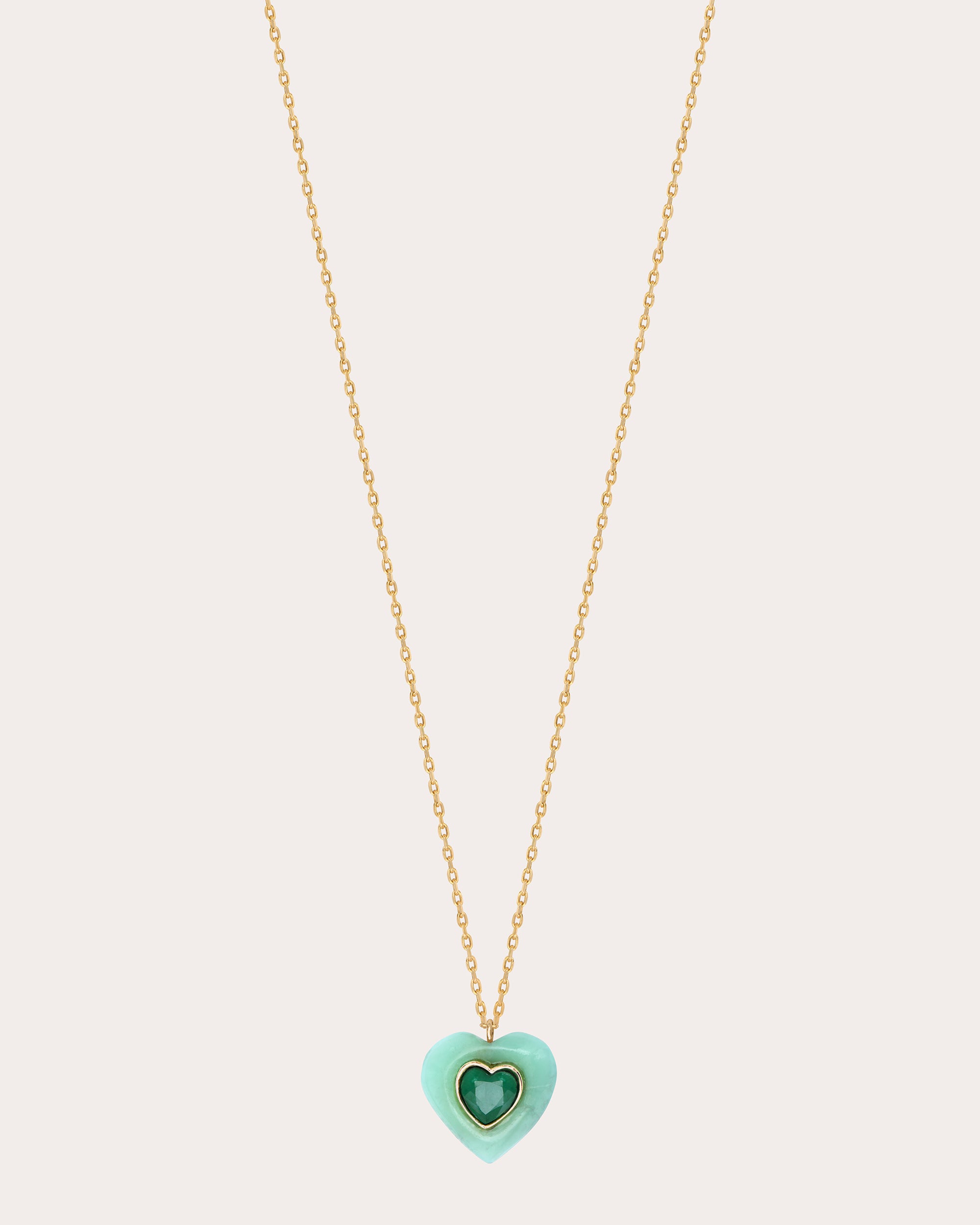 Shop Jolly Bijou Women's Emerald & Chrysoprase Heart Pendant Necklace In Green