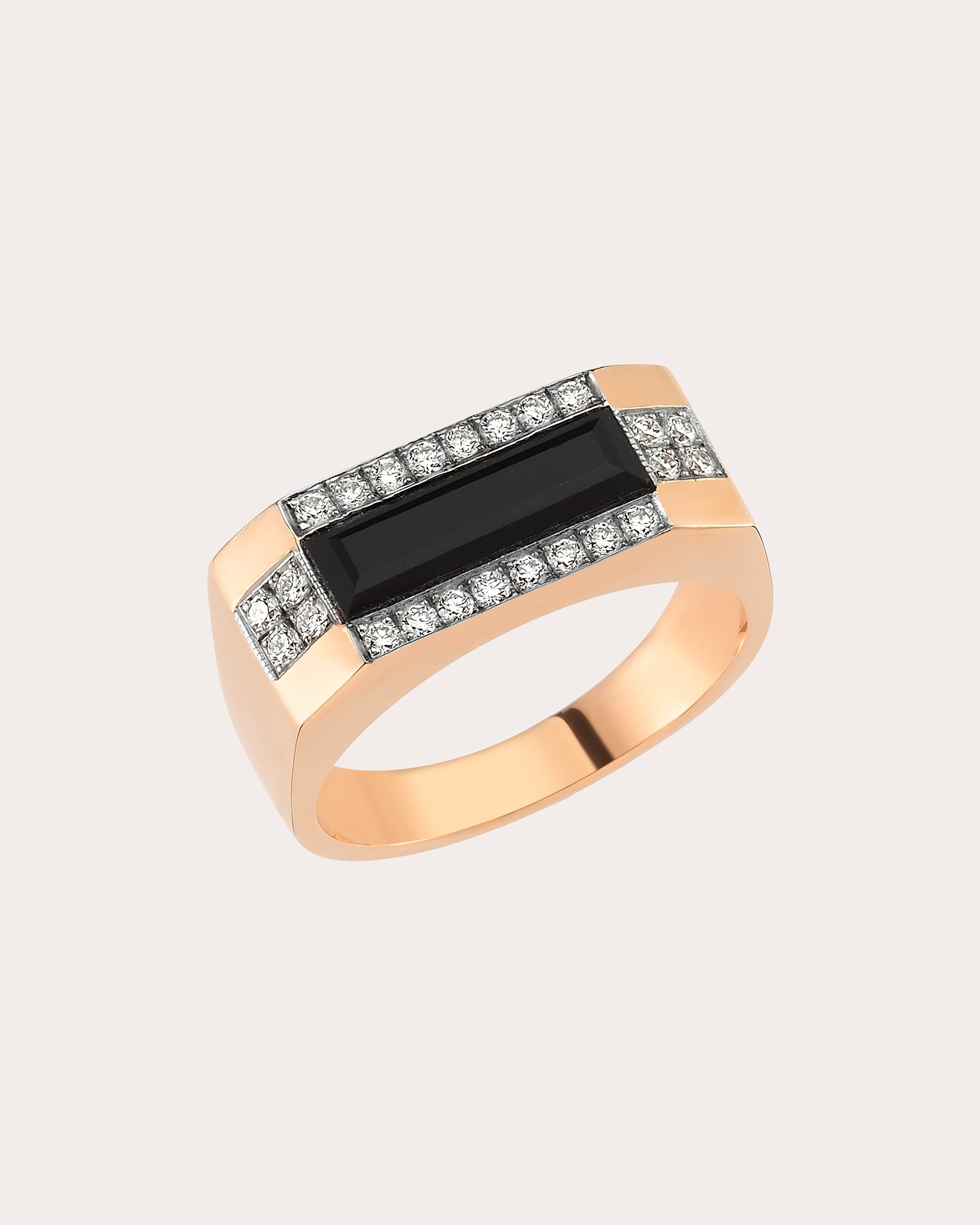 Shop Melis Goral Women's Horizontal Celestial Ring In Rose Gold/black